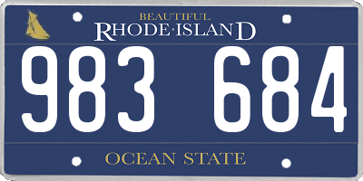 RI license plate 983684