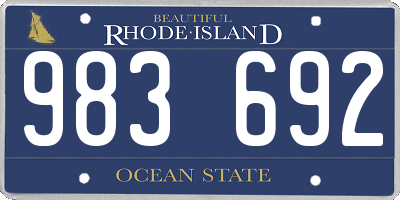 RI license plate 983692