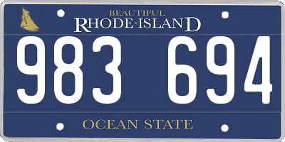 RI license plate 983694