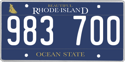 RI license plate 983700
