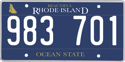 RI license plate 983701