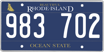 RI license plate 983702