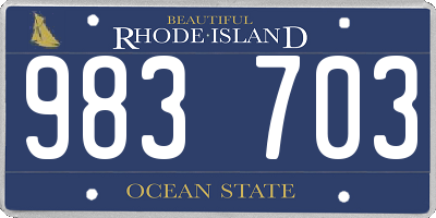 RI license plate 983703