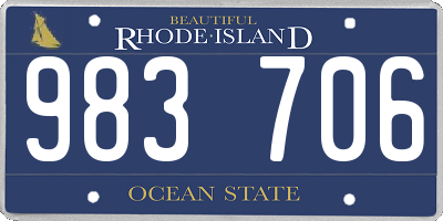 RI license plate 983706