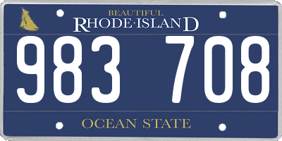 RI license plate 983708