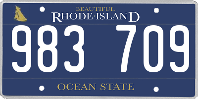 RI license plate 983709
