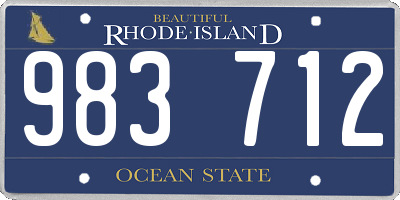 RI license plate 983712