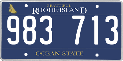 RI license plate 983713