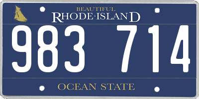 RI license plate 983714