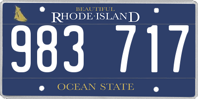 RI license plate 983717