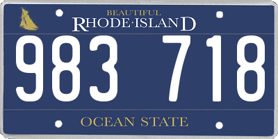 RI license plate 983718