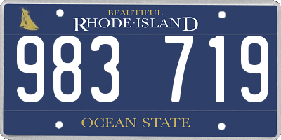 RI license plate 983719