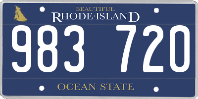 RI license plate 983720