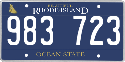 RI license plate 983723