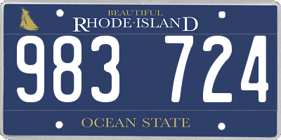 RI license plate 983724