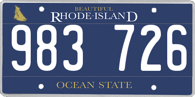 RI license plate 983726