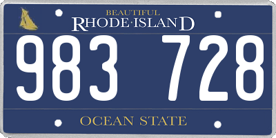 RI license plate 983728