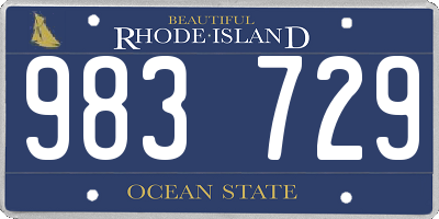 RI license plate 983729