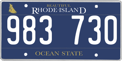 RI license plate 983730