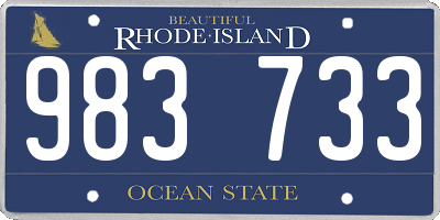 RI license plate 983733