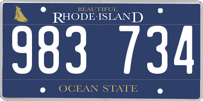 RI license plate 983734