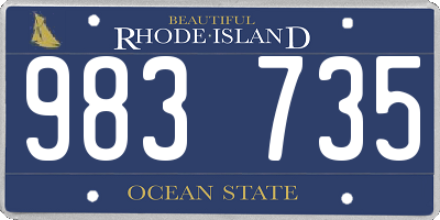 RI license plate 983735