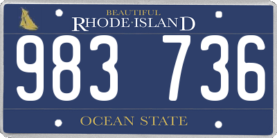 RI license plate 983736