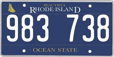 RI license plate 983738