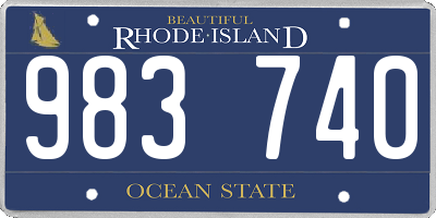 RI license plate 983740