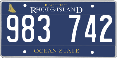 RI license plate 983742