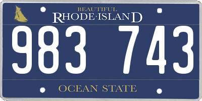 RI license plate 983743