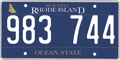 RI license plate 983744