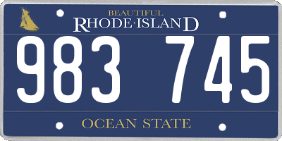 RI license plate 983745