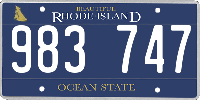 RI license plate 983747