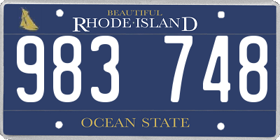 RI license plate 983748