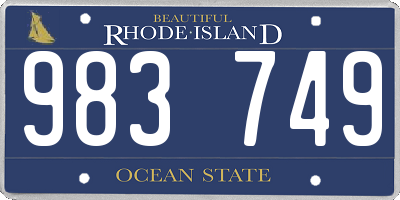 RI license plate 983749