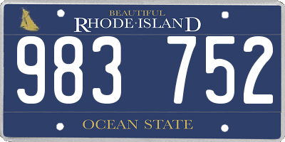 RI license plate 983752