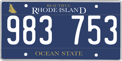 RI license plate 983753