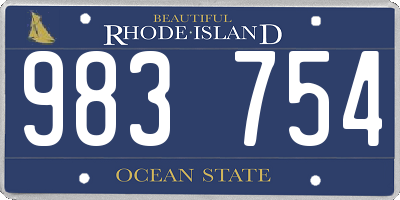 RI license plate 983754