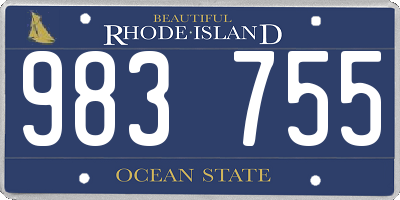 RI license plate 983755