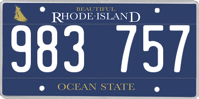 RI license plate 983757