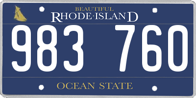 RI license plate 983760