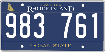 RI license plate 983761