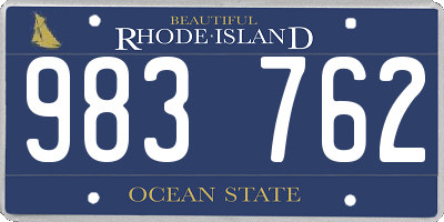 RI license plate 983762