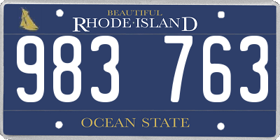 RI license plate 983763