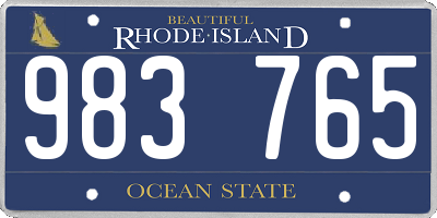 RI license plate 983765