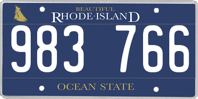 RI license plate 983766
