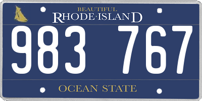 RI license plate 983767