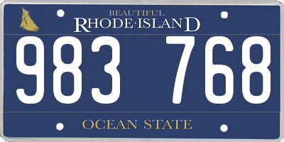 RI license plate 983768