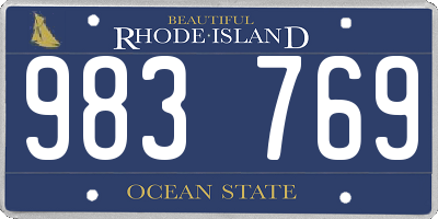 RI license plate 983769